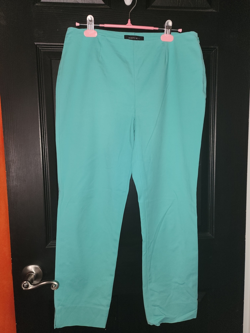 Lafayette 148 New York Aqua Straight-Leg Pants